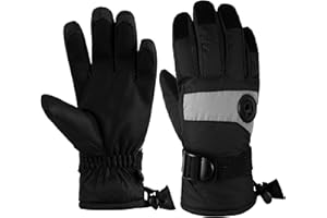 HIGHLOONG Kids Waterproof Ski Snowboard Gloves Mittens Thinsulate Lined Winter Cold Weather Gloves for Boys and Girls
