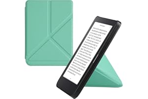 kwmobile Origami Case Compatible with Kobo Clara 2E / Tolino Shine 4 Case - Slim PU Leather Cover with Stand - Mint
