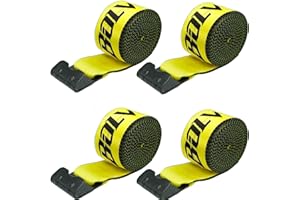 Bolvixor 4 Pack 4" x30' Winch Straps with Flat Hooks, 16200LBS Break Strength Heavy Duty Tie Down Straps for Flatbed Trucks, Trailers, Cargo Control