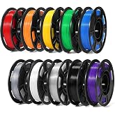 Dynta 10 Colors 250g PLA 3D Printer Filament for Beginners, 1.75mm/&plusmn;0.02mm | 2.5kg, Multicolor PLA Bundle, Neatly Wound, Individually Vacuum Packed, Compatible with Flashforge, Creality, Prusa+, Bambu