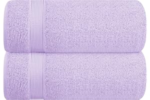 Belizzi Home Cotton 2 Pack Oversized Bath Sheet 35x70, Large Bath Sheet, Ultra Soft, Absorbent, Compact, Eco-Friendly, Recyclable, Quick Drying and Lightweight Towel - Purple