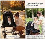 PewinGo Universal Stroller Sun Shade UPF50+ Zipper Breathable Double Layer view 4