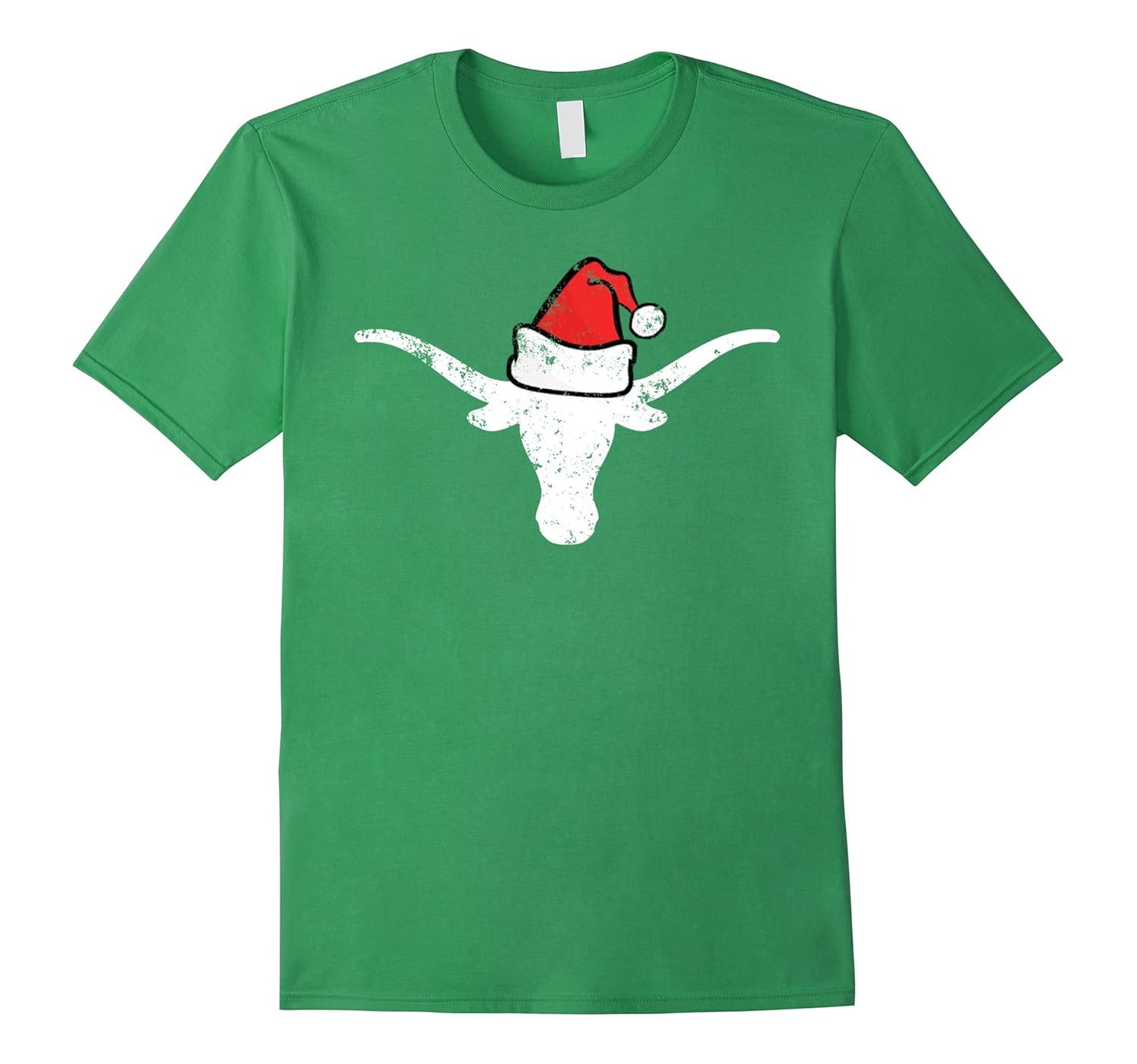 Texas Longhorn Christmas Distressed T-Shirt Texas Cowboy Sta-ANZ
