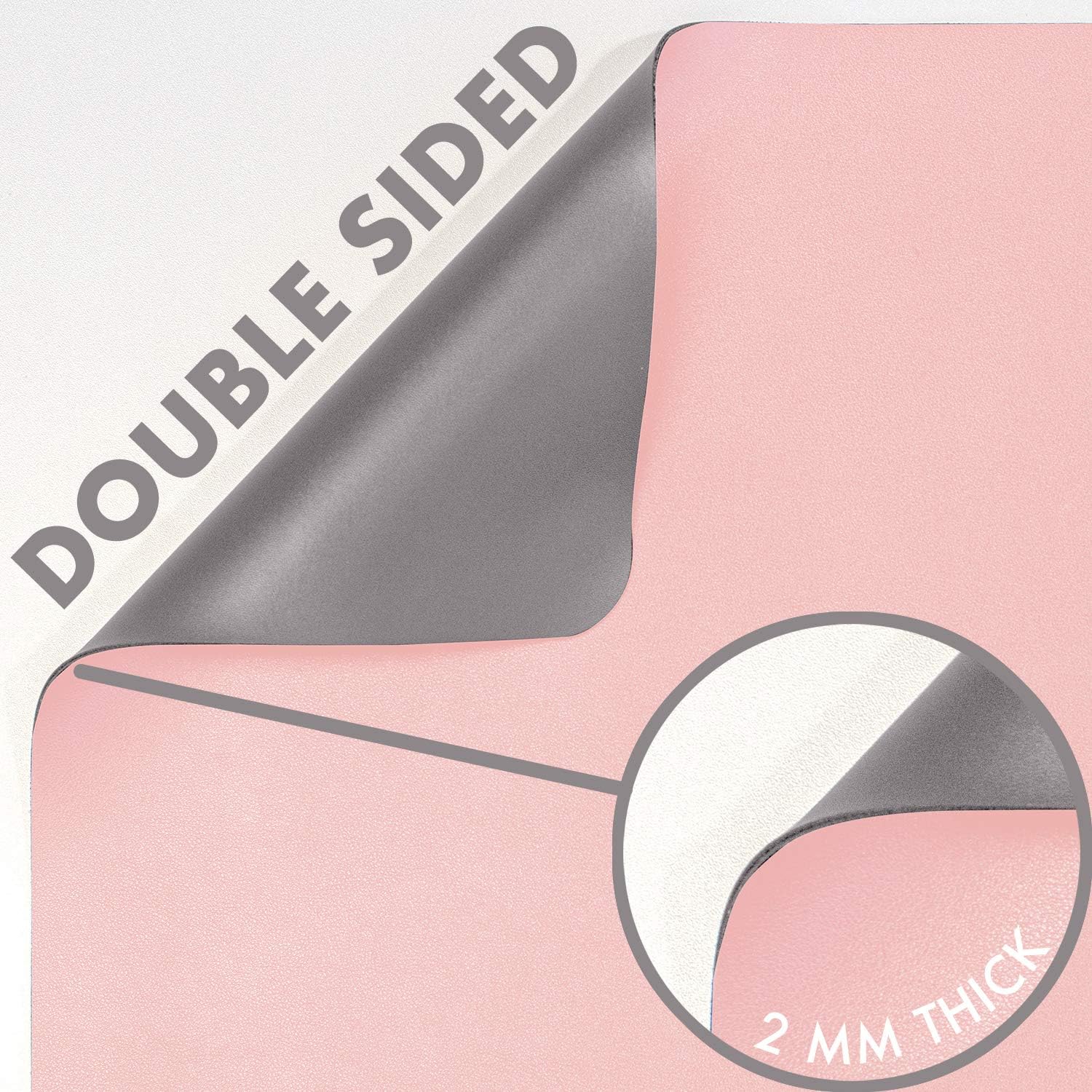 DesireTech Reversible Extra Large Office Desk Mat, Pink & Silver, 80x40 cm, Pink/Silver, 35 x 60 cm - Image 5