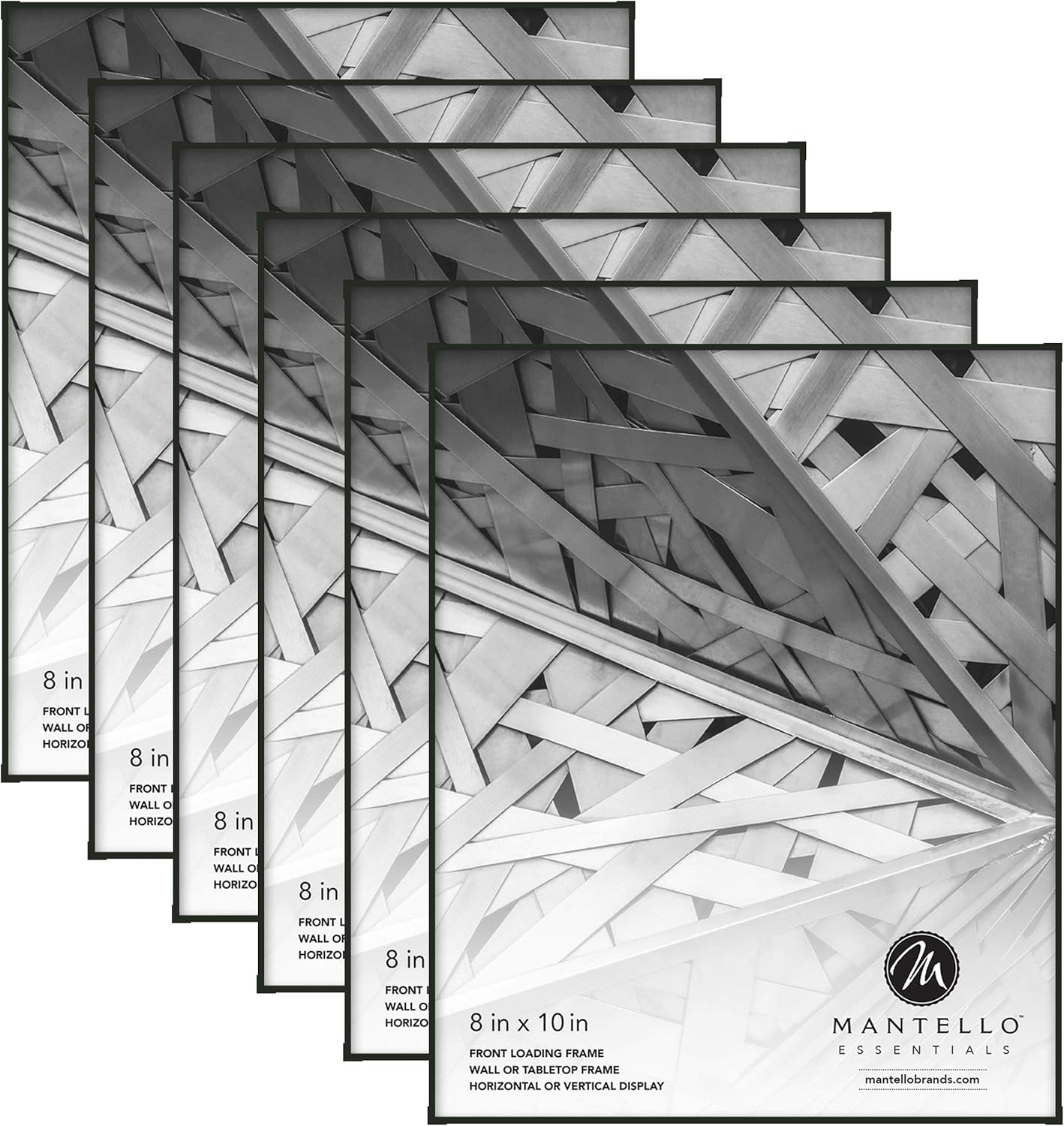 Photo Albums, Frames & Accessories - Mantello Front Loading Black Picture Frame 8x10 - Set of 6 - Table Desk Wall hanging For Artwork Documents - Family Gallery Multi Photo Frame