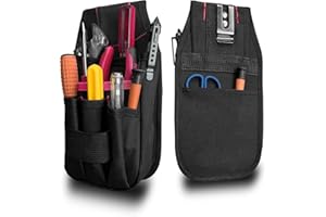 FAUDRECRO Small Tool Bag with Belt Jacket Multi Pocket Holster Case Tool Bag Lightweight and Durable Fabric for Electrical Workers