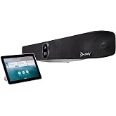 Poly Studio X70 Video Bar + TC8 Touch Controller (Plantronics + Polycom) - 4K Audio &amp; Video Conferencing for Large Conference Rooms - Camera, Speakers, Mics - Works with Teams, Zoom &amp; More (Renewed)
