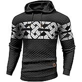 Zaitun Mens Hooded Sweatshirt Long Sleeve Solid Knitted Hoodie Pullover Sweater