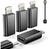 LERTOSEN MFi Certified USB C to Lightning Adapter 4-Pack | 27W Fast Charging &amp; Data Sync, For iPhone 14/13/12/Pro/Max,iPad,AirPods, With Anti-Loss Lanyard,20000+Plug, Not for Audio/OTG