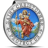 Zorleniva St Christopher Medal for Car, Saint Christopher Medal for Car Visor Clip, Colorful Relief Design, New Driver Gifts for Protection and Safe Travels (1)