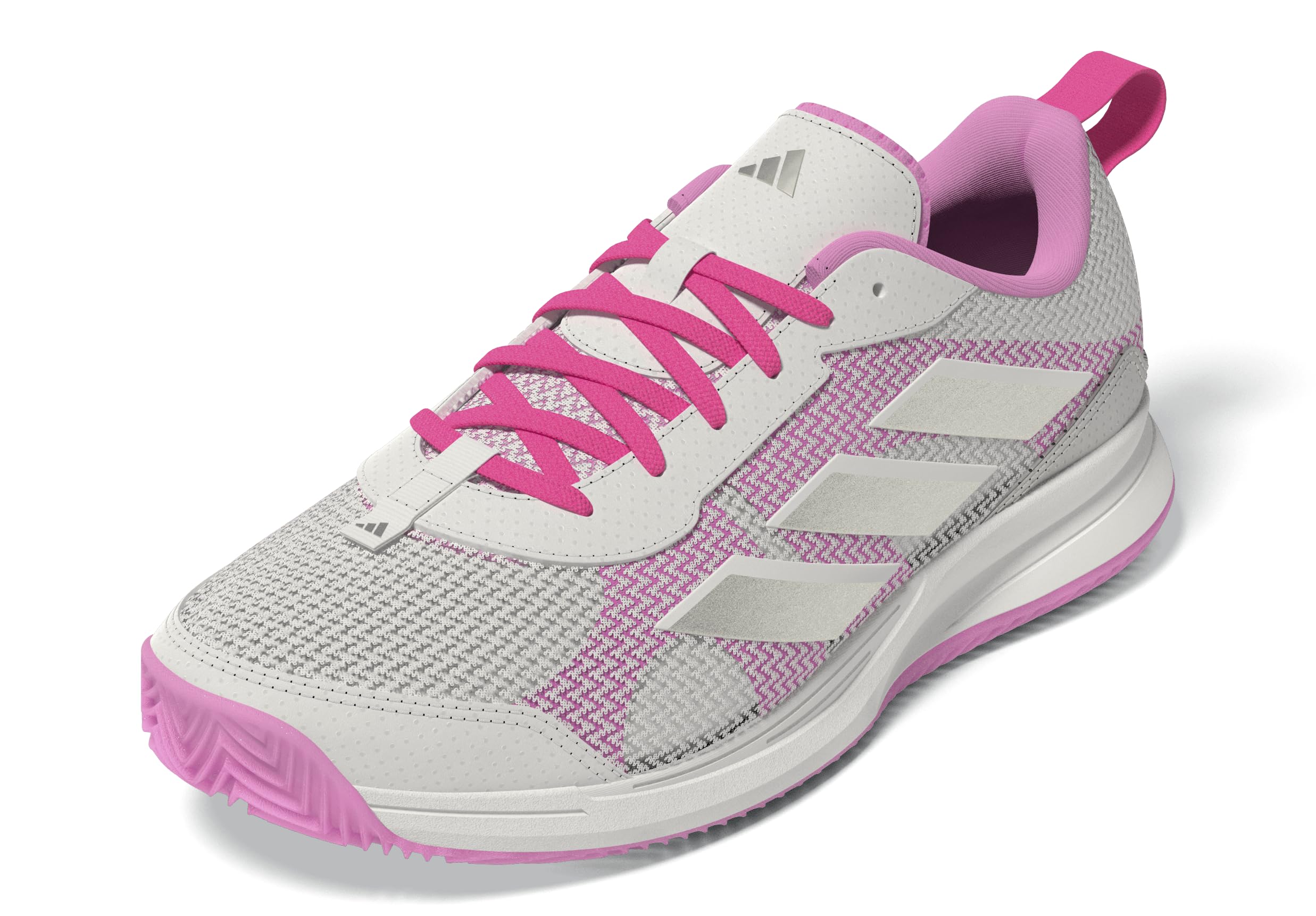 Adidas Women’s Avaflash Tennis, White/Silver Metallic/Lucid Pink, 10
