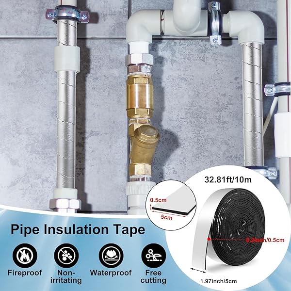 HONOSON 3 PCS WINTER WATER PIPE HEAT SET INCLUDES 38.5″ X 6″ WATERPROOF WATER PIPE HEAT BLANKET WITH CABLE, 13 X 24 INCH OUTDOOR FAUCET COVER INSULATION TAPE FOR WINTER FREEZE PROTECTION HOSE WALL TAP