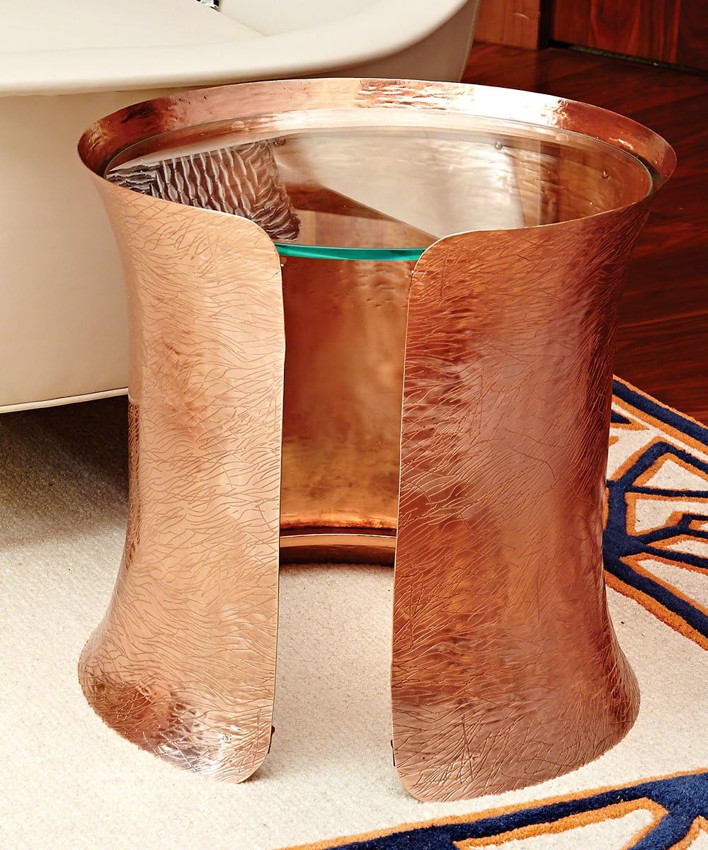 Global Views Glamorous Textured Copper Cuff Side Table