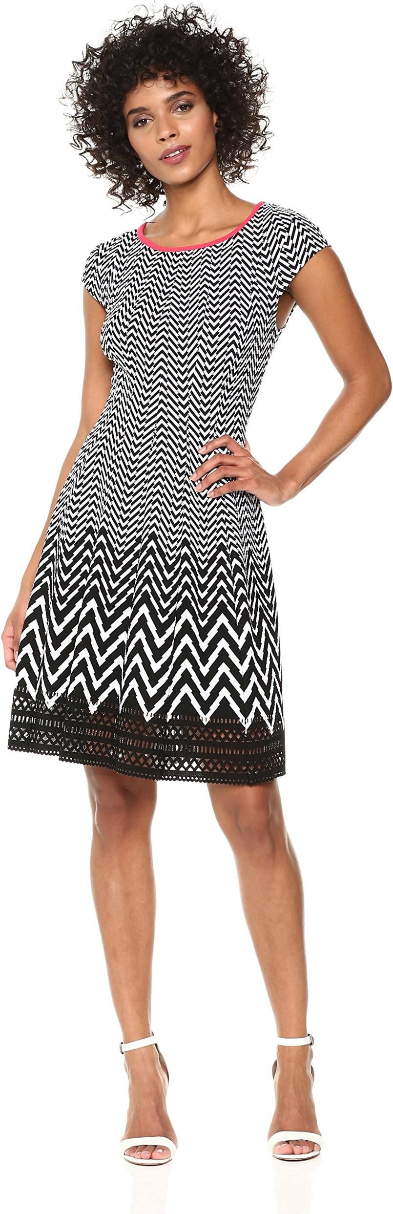 ROBBIE BEE Women's Cap Sleeve Fit and Flare Dress