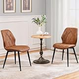 Yaheetech Dining Chairs Set of 2 Faux Leather Petal Back Modern Kitchen Chairs view 5