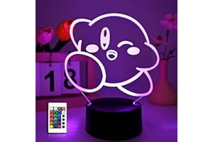 ZABEES Kirby Light Anime lamp 3D Night Lights Cute Cartoon Games Anime Action Dolls Home Decor Lights Kids Birthday Gifts Kirby Figma Christmas Gifts