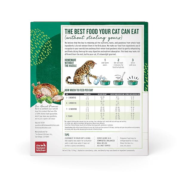 THE HONEST KITCHEN DEHYDRATED GRAIN FREE CHICKEN CAT FOOD, 2 LB BOX