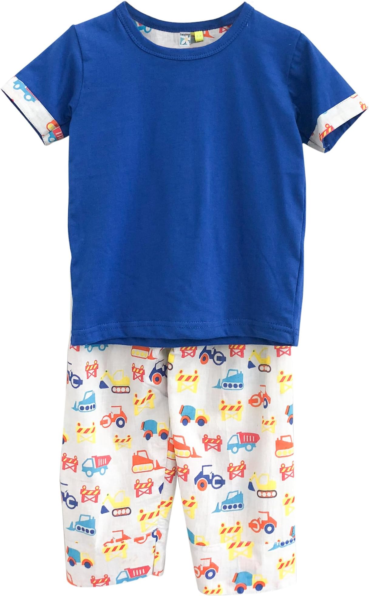Frangipani Kids Construction Print T-Shirt Pyjama Set