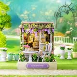 CUTEROOM DIY Miniature Dollhouse Kit with Furniture and LED view 2
