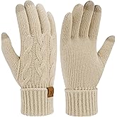 ZASFOU Womens Winter Warm Touchscreen Gloves Elastic Thermal Twist Cable Knit Gloves for Women Cold Weather Gifts