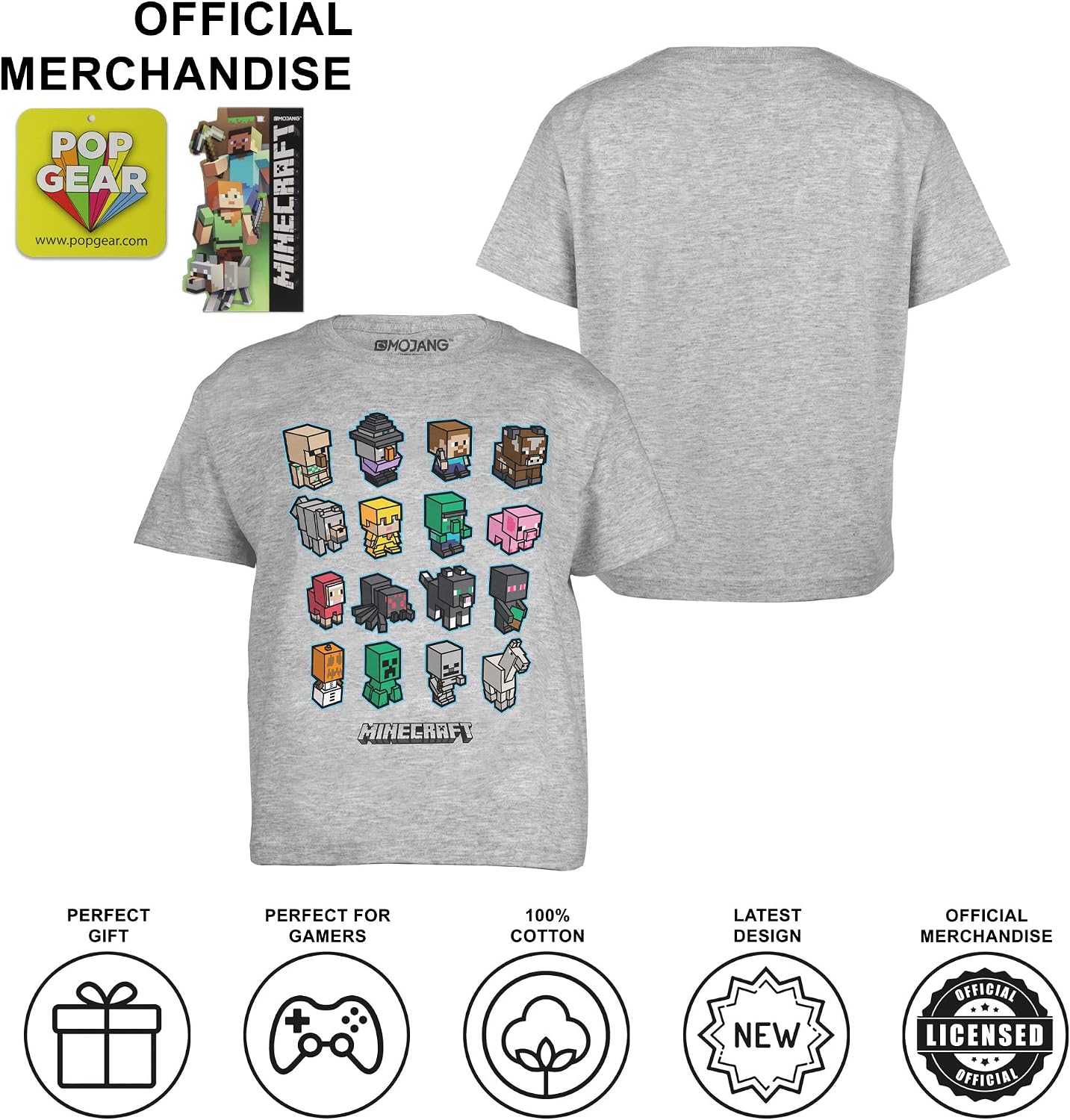 Minecraft Mini Mobs Camiseta para niño, diseño oficial