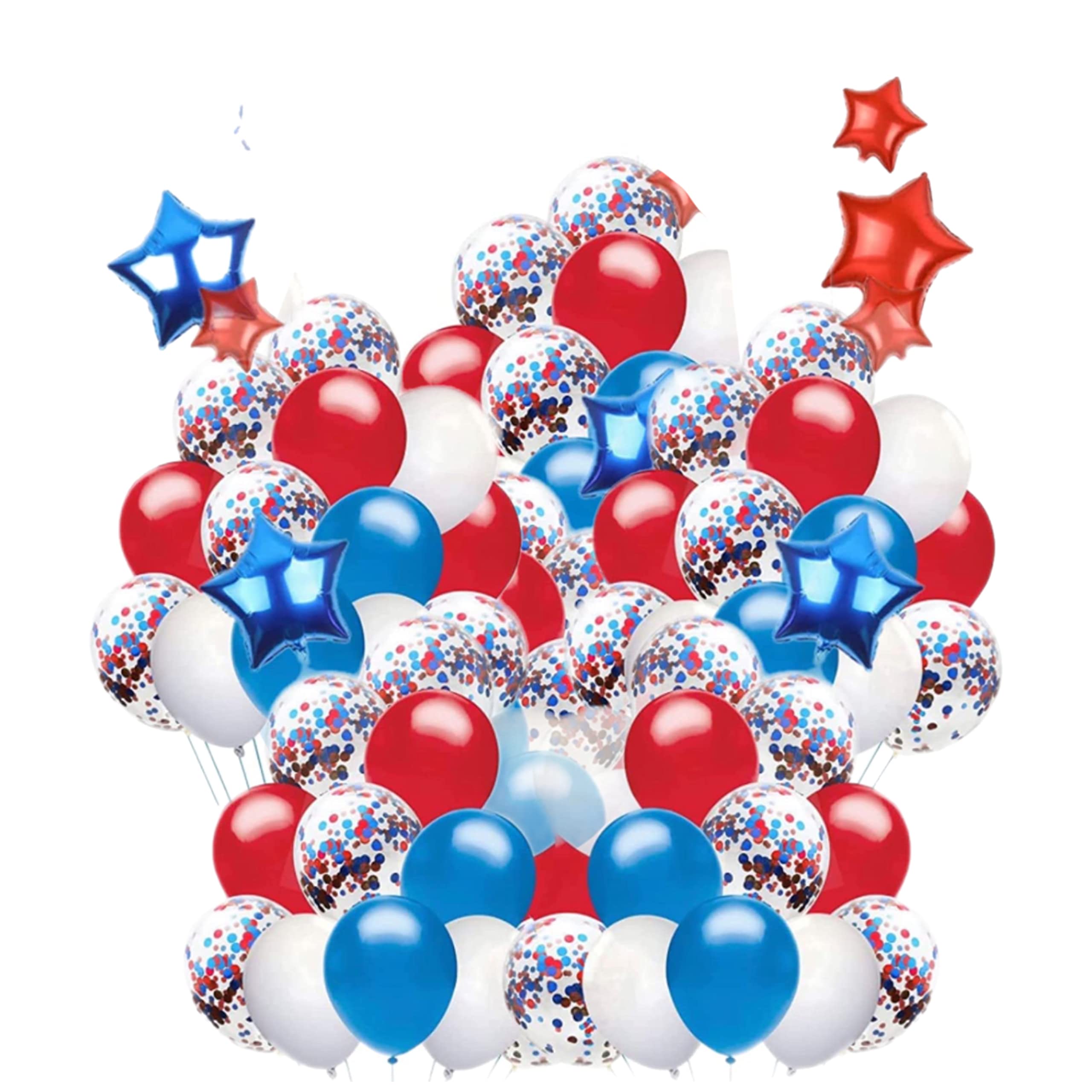 eBoutik - Ultimate Red, White & Blue Party Decorations - USA THANKS GIVING DAY 4th Of July Thanksgiving BALLON Supplies - Independance Day, US or UK Balloon Pack