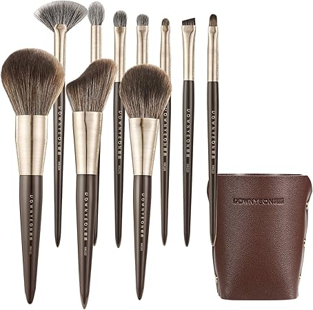 Amazon Rownyeon メイクブラシ セット メイクブラシポーチ付き 高級タクロン 天然毛 肌はたり上等 化粧ブラシ 化粧筆 メイクブラシケース かわいい おしゃれ 高級感 ギフト プレゼント 初心者向き 説明書付き Rownyeon メイクアップブラシ 通販
