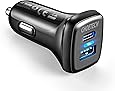 USB C Charger, CHOETECH 5V/3A USB C & Quick Charge 3.0 Dual-Port USB C Car Charger for iPhone 8/8 Plus/iPhone X/Galaxy Note 8/ S8/Plus, Google Pixel / XL, LG V30/G6, HTC 10 and More