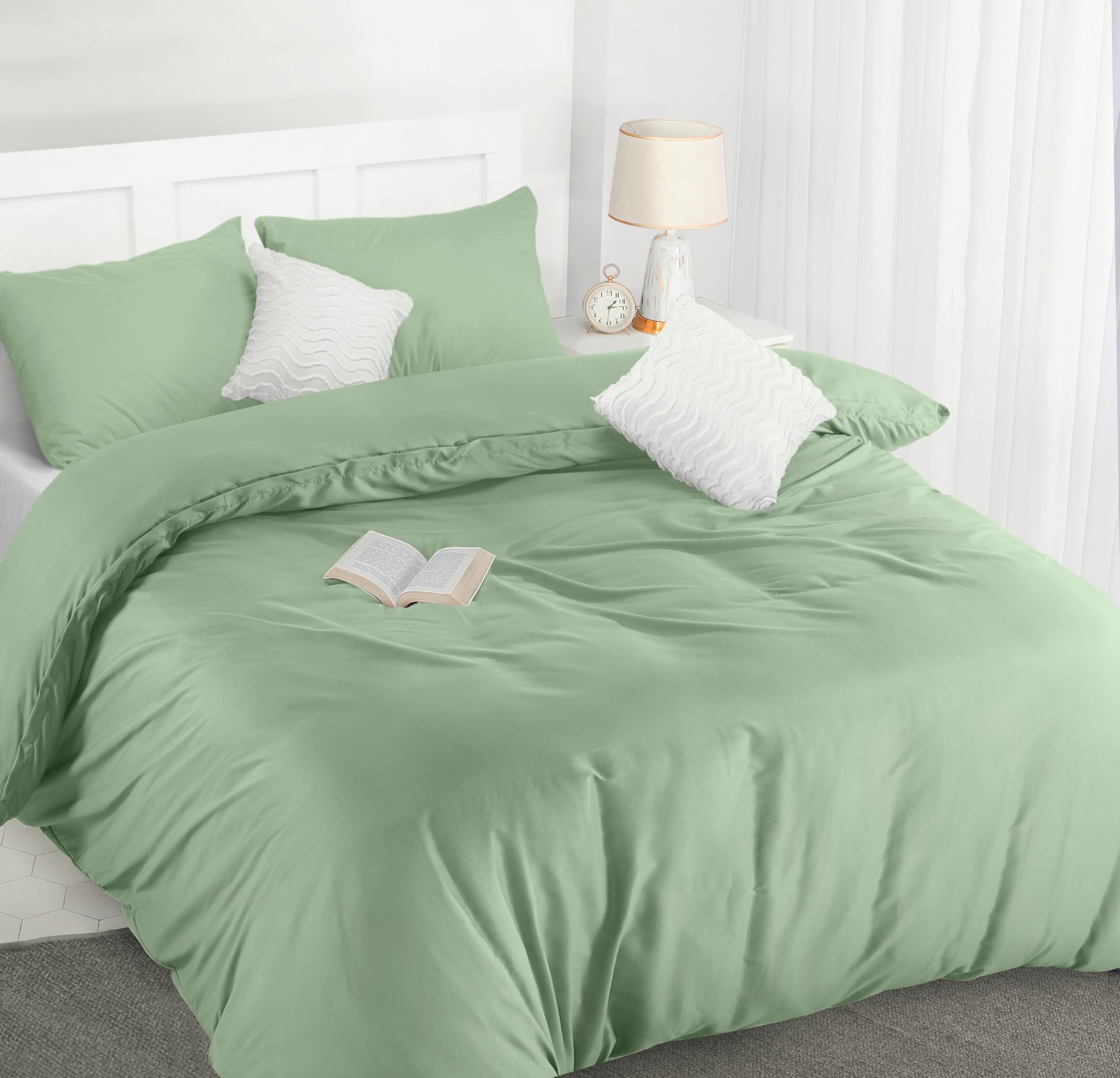 Utopia Bedding Duvet Cover Double - Soft Microfibre Polyester Duvet Cover with Pillow cases - Bedding Quilt Cover Set (Sage)