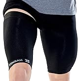 Zensah Thigh Compression Sleeve - Support for Pulled Hamstring, Quad Strain, Groin Compression Wrap for Men and Women