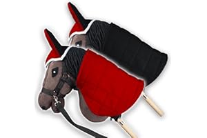 SKIPPI Hobby Horse Reversible Blanket & Fly Hood - Red & Black