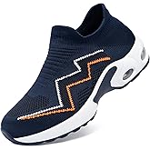 LARNMERN Slip On Steel Toe Shoes for Women Ultra Lightweight Nurse Shoes for Women Safety Shoes Health Care Nursing Work Shoe Breathable Non-Stinking Comfortable Size 5~11