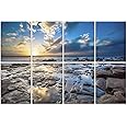 BUBOS 8 Pack Art Acoustic Panels Self-adhesive Soundproof Wall Panels,48X32Inches Sound Absorbing Panels,Decorative Acoustical Wall Panels, Acoustic Treatment for Recording Studio (Coastal rocks)