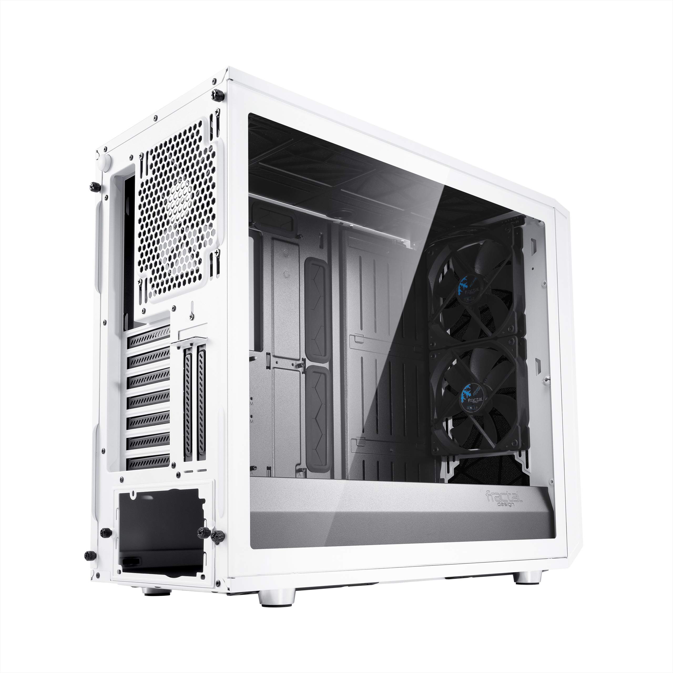 Fractal Design Meshify S2- Mid Tower Computer Case- Airflow/Performance- 3X Silent Fans and Nexus Hub Included- PSU Shroud- Modular Interior- Water-Cooling Ready- USB Type C- White Tempered Glass