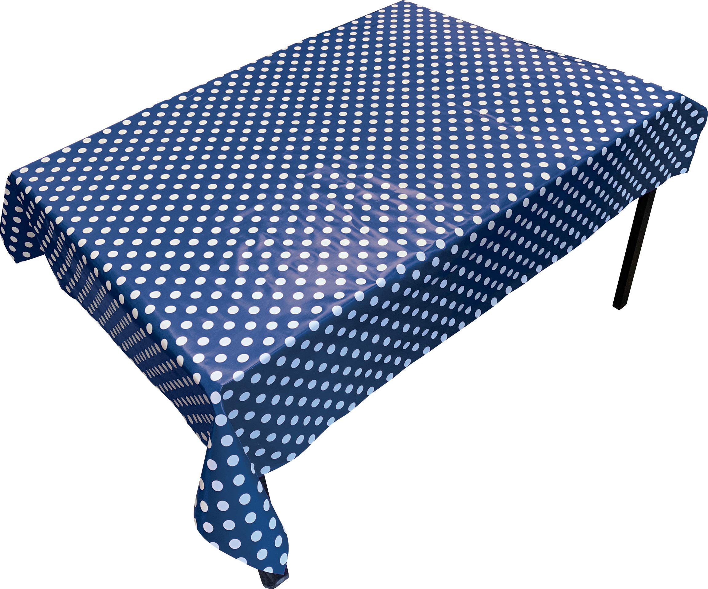Springboard PVC Table Cloth and Floor Cover - Rectangular Waterproof Wipe Clean Tablecloth for Kids Messy Play and Arts and Crafts - Plastic Wipeable Table Cover - 1.4 x 1.7m Rectangle - Blue Spot