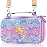 Gurgitat for Nintendo Switch 2 Carrying Case - Star Moon Glittering Cute Kawaii with Handle and Strap for Switch 2 2025 Travel Cases Portable Storage Carry Protective Hard Shell for Girls Girly