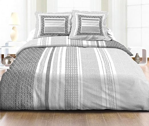 Home Deco - Juego de sábanas, 4 piezas para cama de matrimonio (140 x 190 cm) y