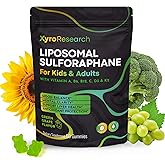 Xyro Research Liposomal Sulforaphane Gummies - 150mg Broccoli Sprout Extract with Vitamins Supplement for Kids Adults - Antioxidant Cellular Health & Liver Detox Support - Non-GMO Vegan Sugar-Free