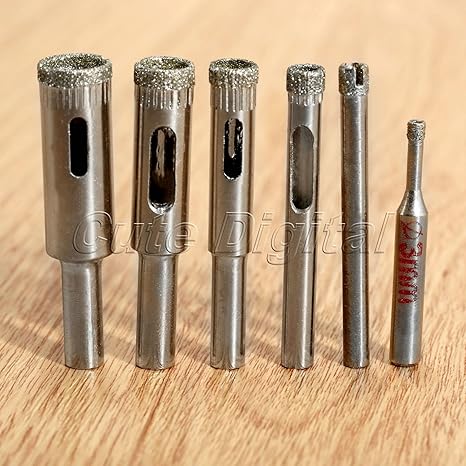 Generic 8mm : 5pcs Power Tool Diamond Coated Core Drill Bits Glass Tile Granite Marble Ceramics Metal Hole Saw Opener Cutter Instrument 3-12mm