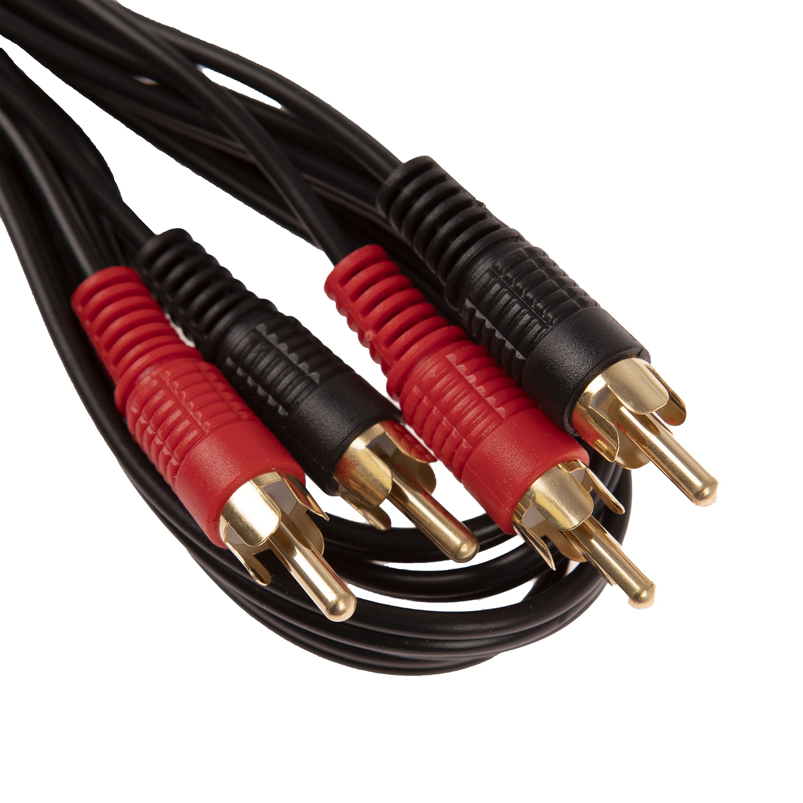 Twin RCA/ 2 Phono Male to 2 Phono Male - 20m Cable Lead Wire Gold Plugs