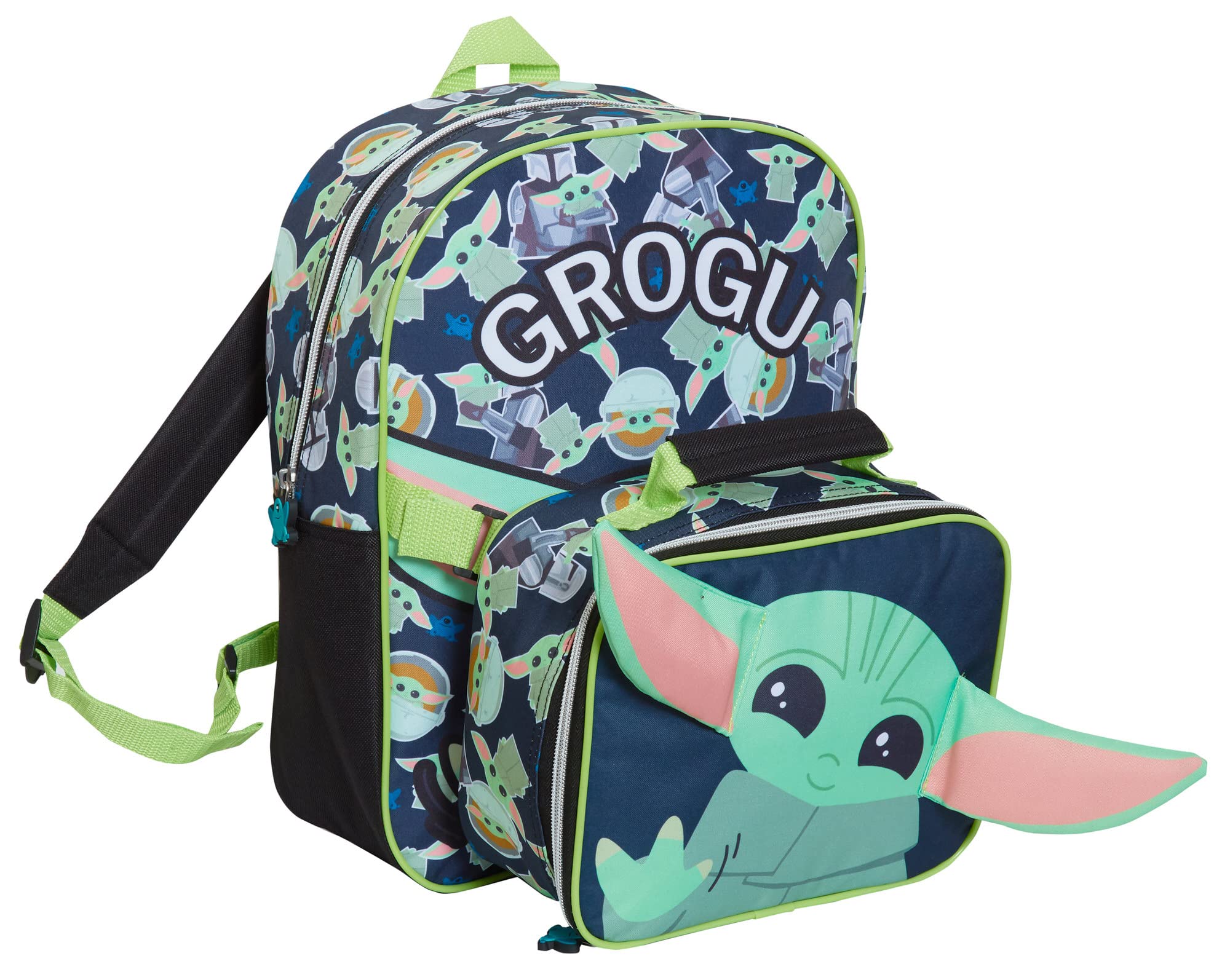 Disney Mandalorian Backpack With Lunch Bag Kids GROGU Baby Yoda Matching School Bag Set