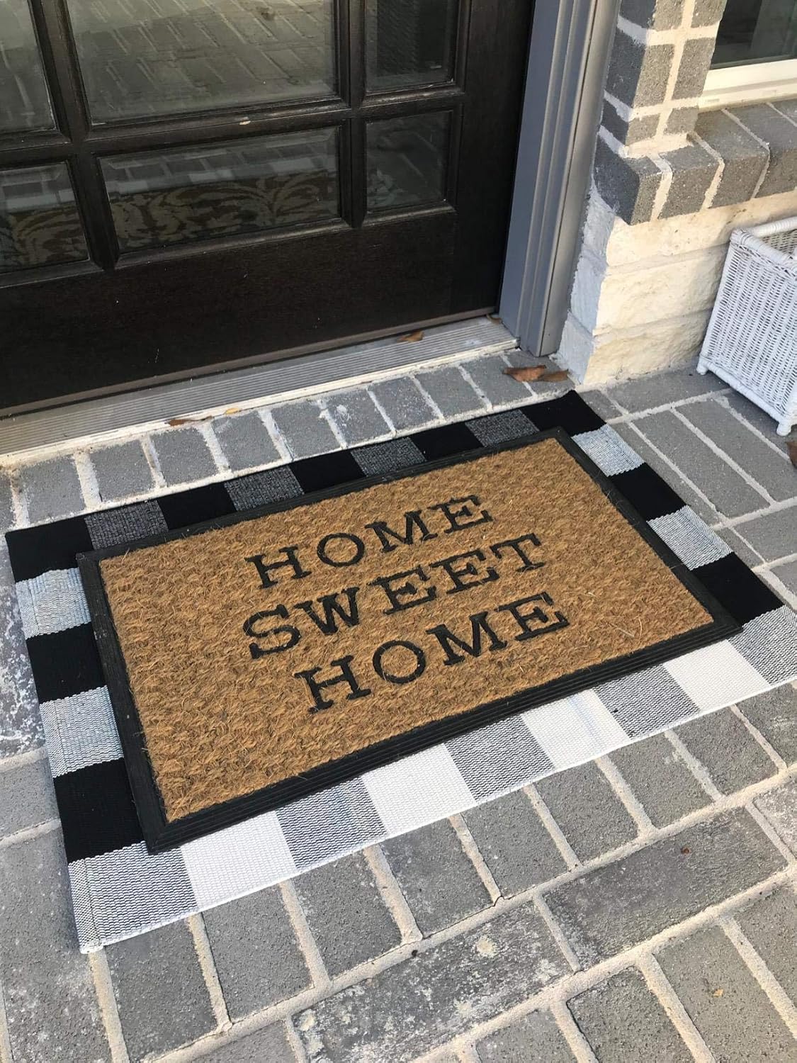 Buffalo Check Rug Black and White Plaid Rugs 23.6 x 35.4 Inch Cotton Hand-Woven Indoor or Outdoor Rugs for Layered Door Mats Washable Carpet for Front Porch/Kitchen/Farmhouse/Entryway: Kitchen & Dining