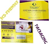 Towelogy White Cotton Dish Cloths Pack 10 Extra Large 38x45cm Heavy Duty view 9