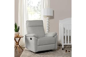 DaVinci Suzy Glider Recliner Nursery Chair - Glider Rocking Chair for Nursery and Living Room - GREENGUARD Gold, FSC & Certi-PUR US Certified - 360° Swivel Rocker Recliner Chair (Frost Grey)