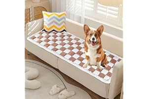 AIJCOR Dog Couch Cover Protector Washable, Plush Pet Couch Covers for Sofa, Soft Checkered Sofa Pad for Furniture with Non Slip Bottom, Quilted Plaid Pet Mat Blankets for Window Floor Camping Car Bed Yoga