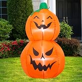 TRMESIA 3.5feet Halloween Inflatable Blow up Pumpkin Indoor Decorations | Halloween Pumpkin Inflatable Build-in LEDs Halloween Indoor Outdoor Inflatables Pumpkin Combo Blow Up for Yard Garden Lawn