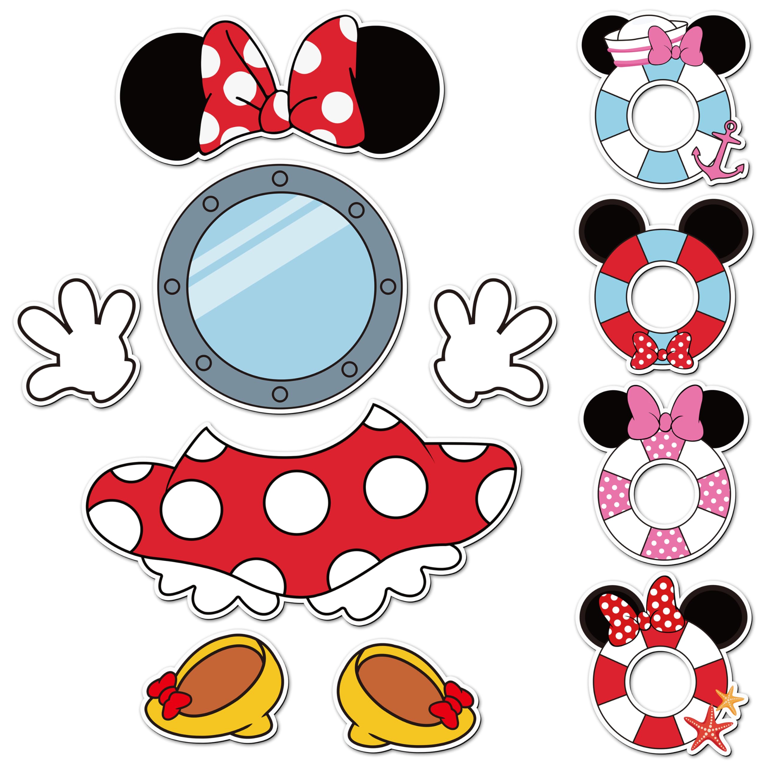 Photo 1 of 11Pcs Girl Mouse Cruise Door Magnets Birthday Cruises Door Decorations Summer Life Preserver Ring Refrigerator Magnet Waterproof Magnetic Sticker for Holiday Carnival Cabin Collectible Decor