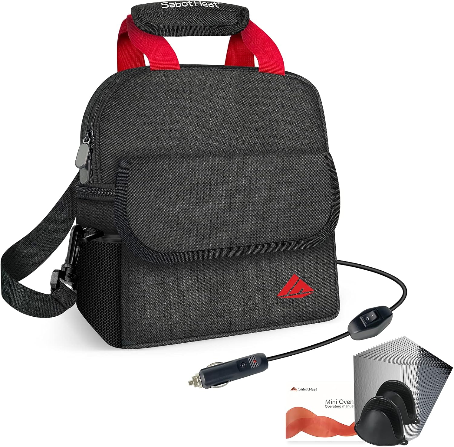 SabotHeat Double Deck Portable Car Microwave - 12V 90W Personal Car Oven with On/Off Switch for Reheating & Raw Food Cooking, Fast Heating Food Warmer for Trip, Outdoor Work