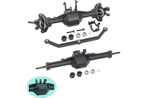 AMK TRX4M Axles Complete Set- TRX4M Front & Rear Straight Axle Assembly Direct Fit for TRX-4M 1/18 RC Crawler (Fits Bronco/F150) - OEM Replacement & Upgrade Parts (Differential Cover-1)