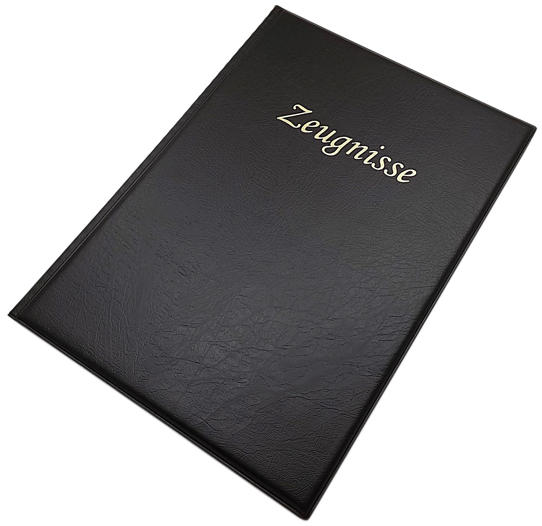 Certificate Folder DIN A4 with 12 compartments, foil Opening at The top and Side, MJ-Design-Germany, Made in The EU (Black)